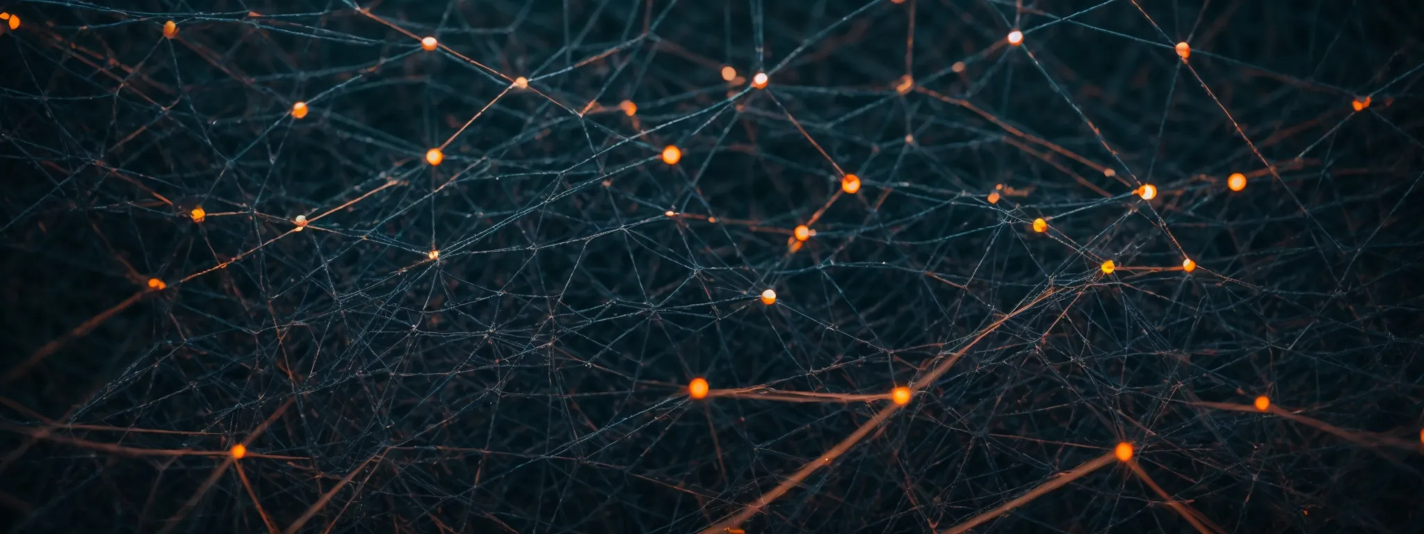 a web of interconnected nodes symbolizing a robust link network enhancing a website's seo stature.