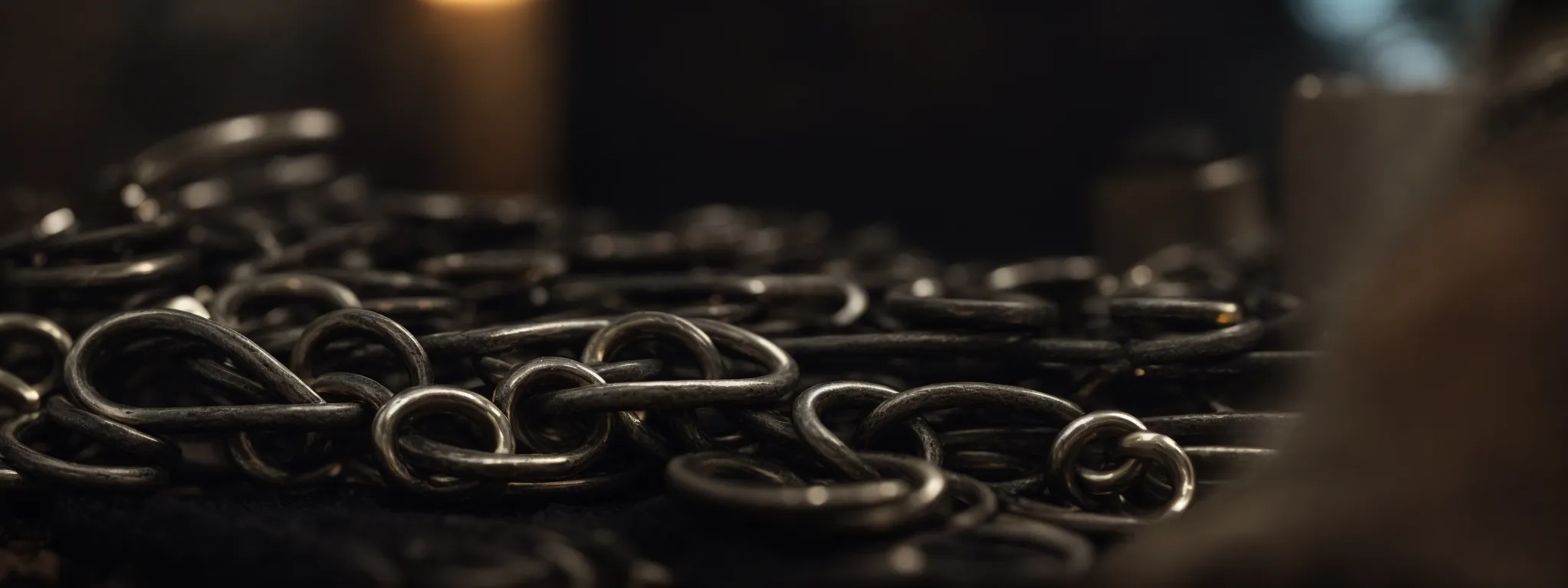 a robust chain being forged symbolizes the strengthening of seo through strategic link building with searchatlas.