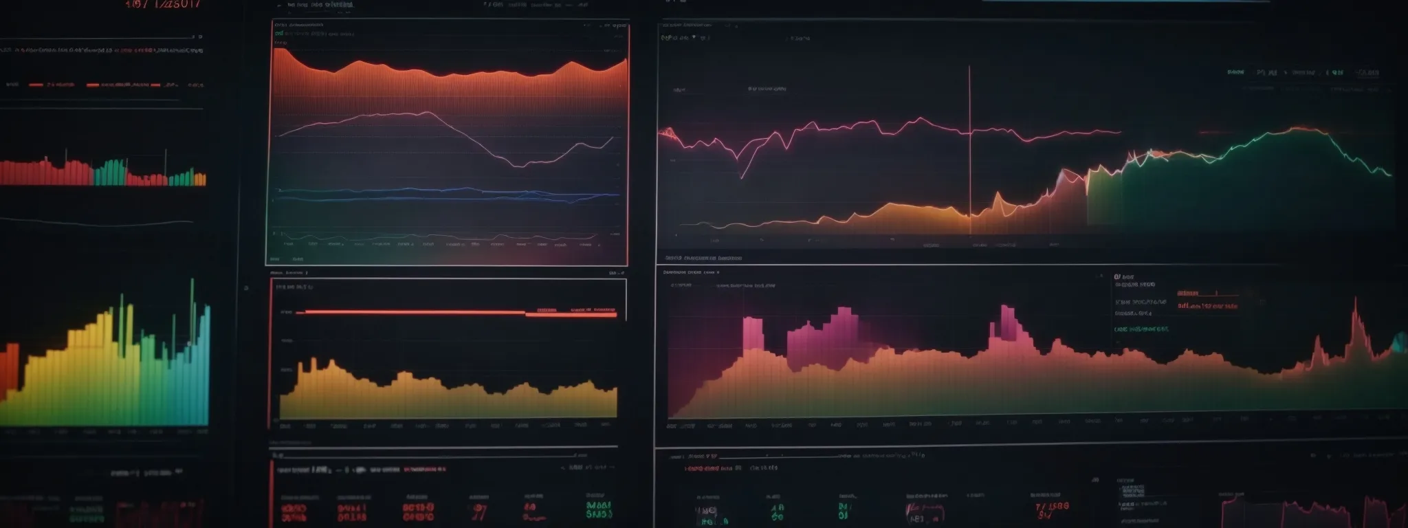 a computer screen displaying colorful graphs and data analysis software, reflecting a modern online market research environment.