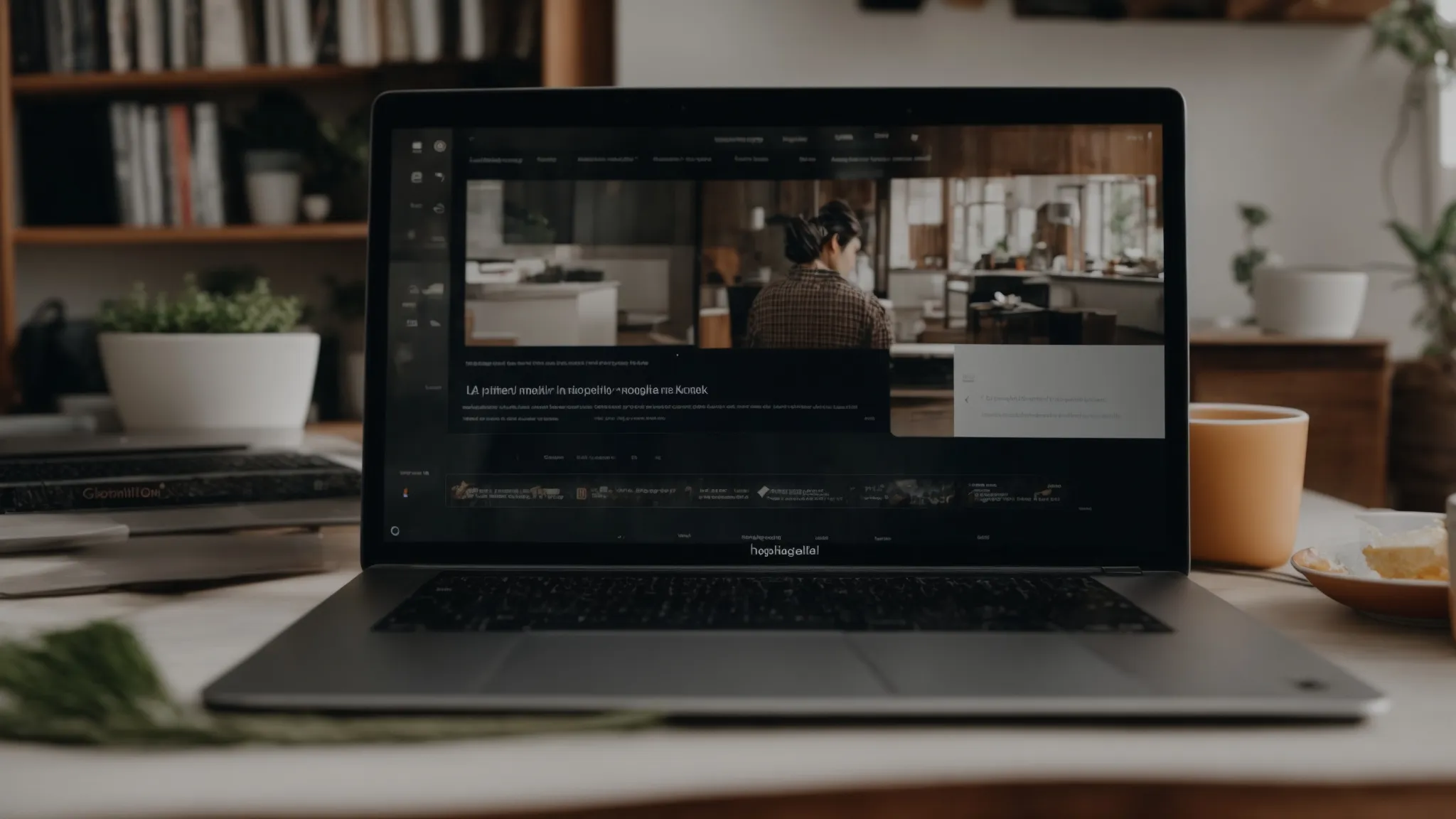 a person sitting with a laptop, viewing a completed google knowledge panel on their screen.