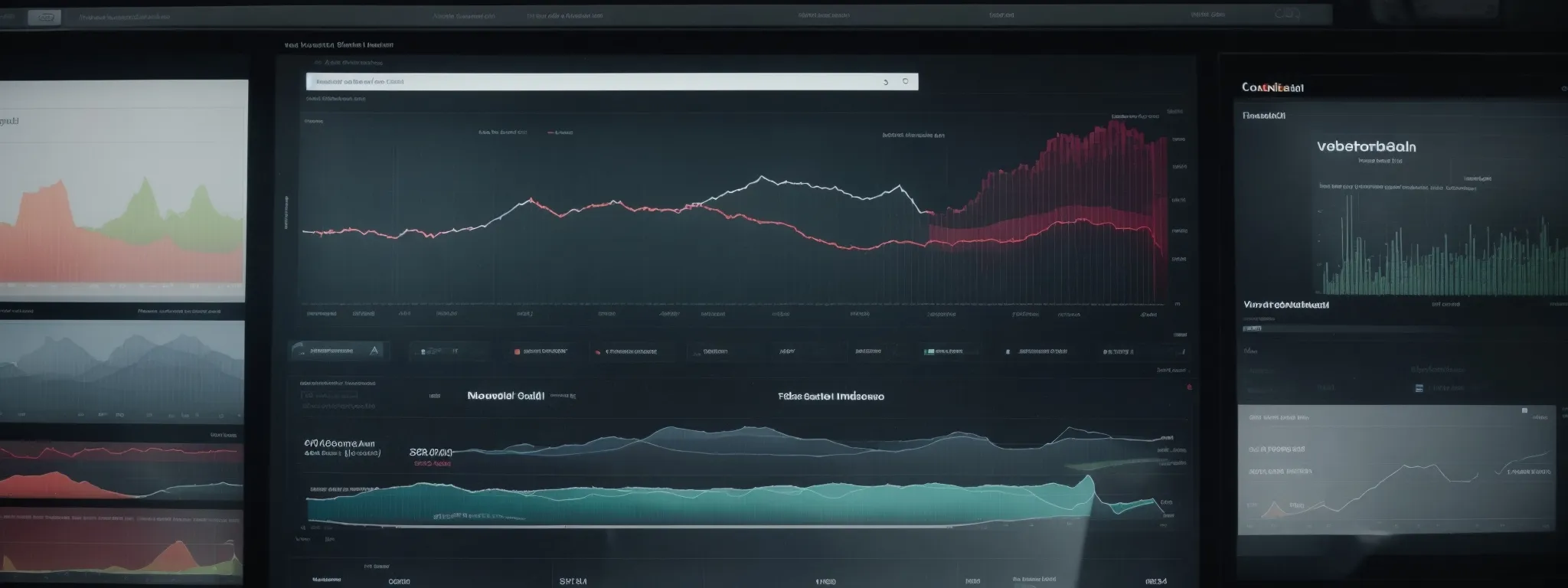 a computer screen displaying a website's analytics dashboard with visible charts and graphs indicating user traffic and engagement.