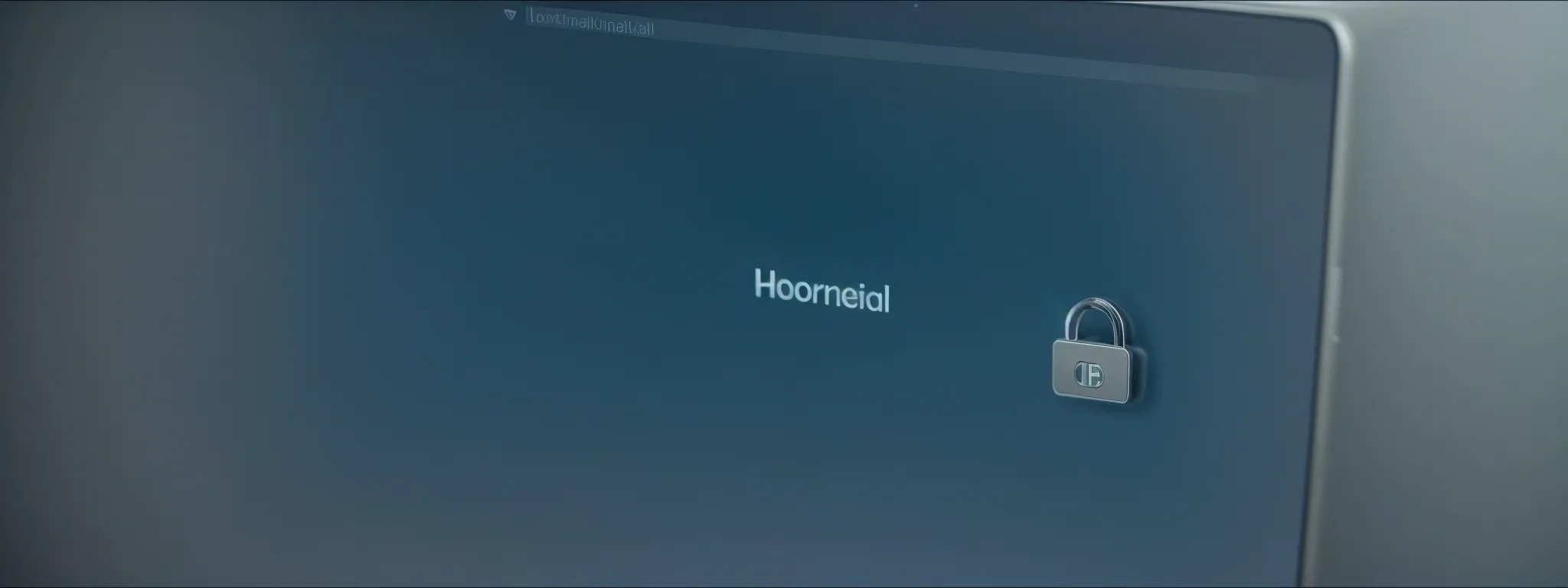 a lock symbol on a computer screen displaying a secure website's homepage.