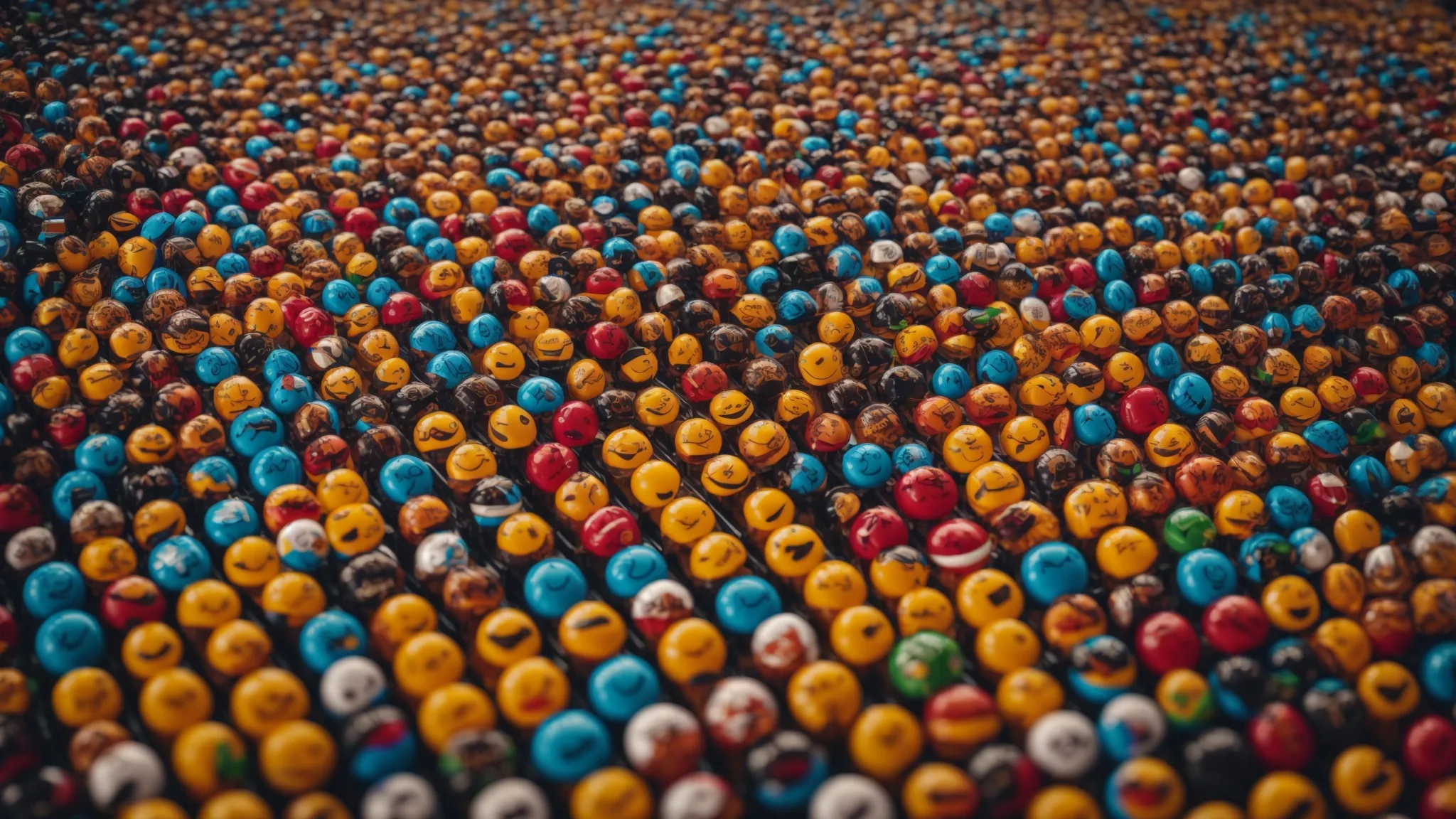 rows upon rows of colorful emoji icons displayed on a computer screen.