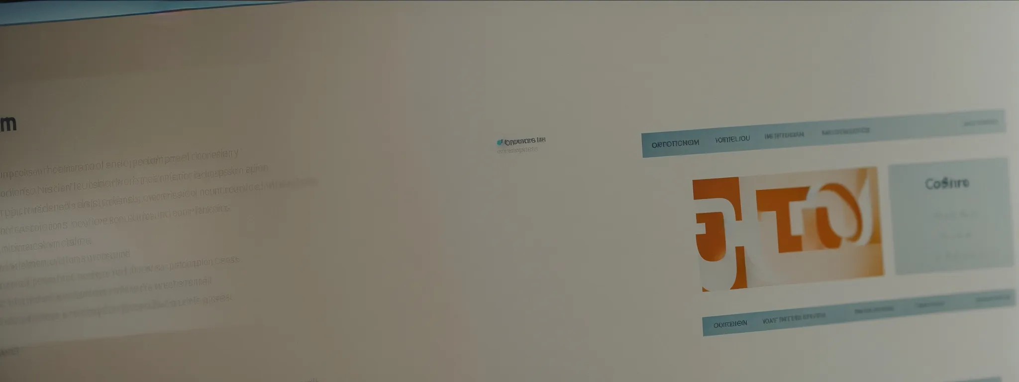 a computer screen displaying a website's homepage featuring an orthopedic clinic's logo and menu with icons for medical services.