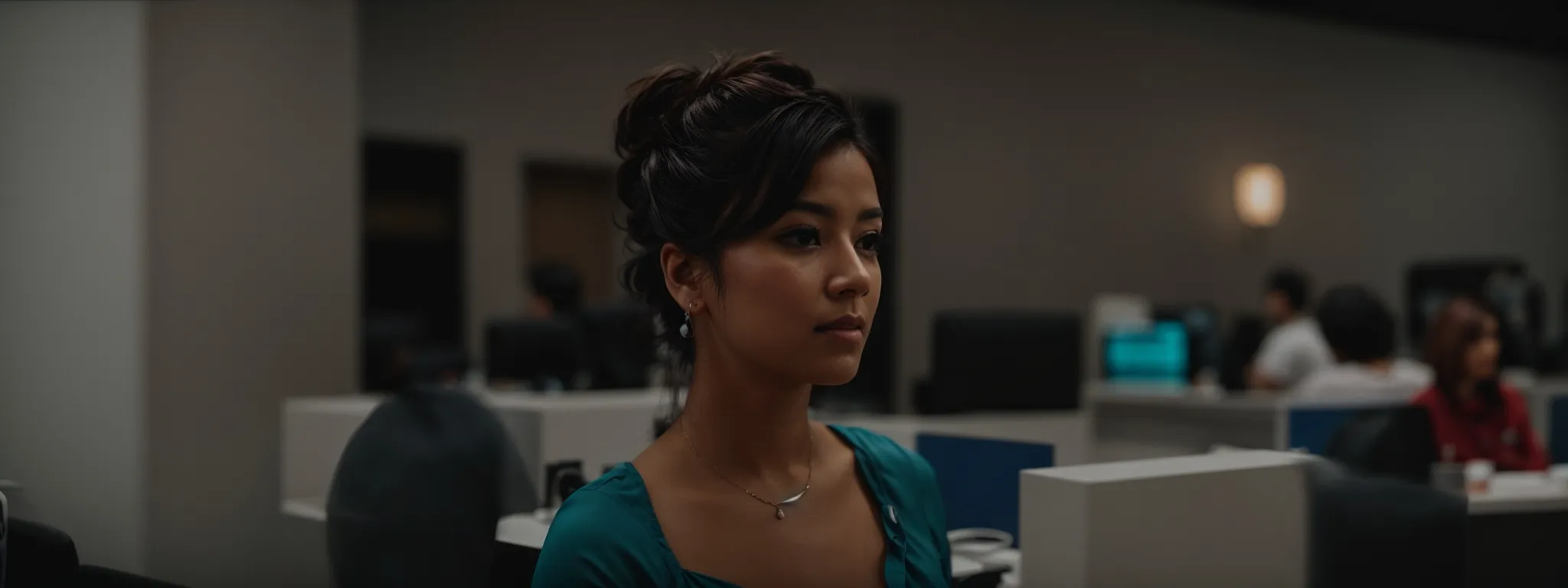 a customer service representative attentively listens to a client's suggestions in a welcoming and professional environment.