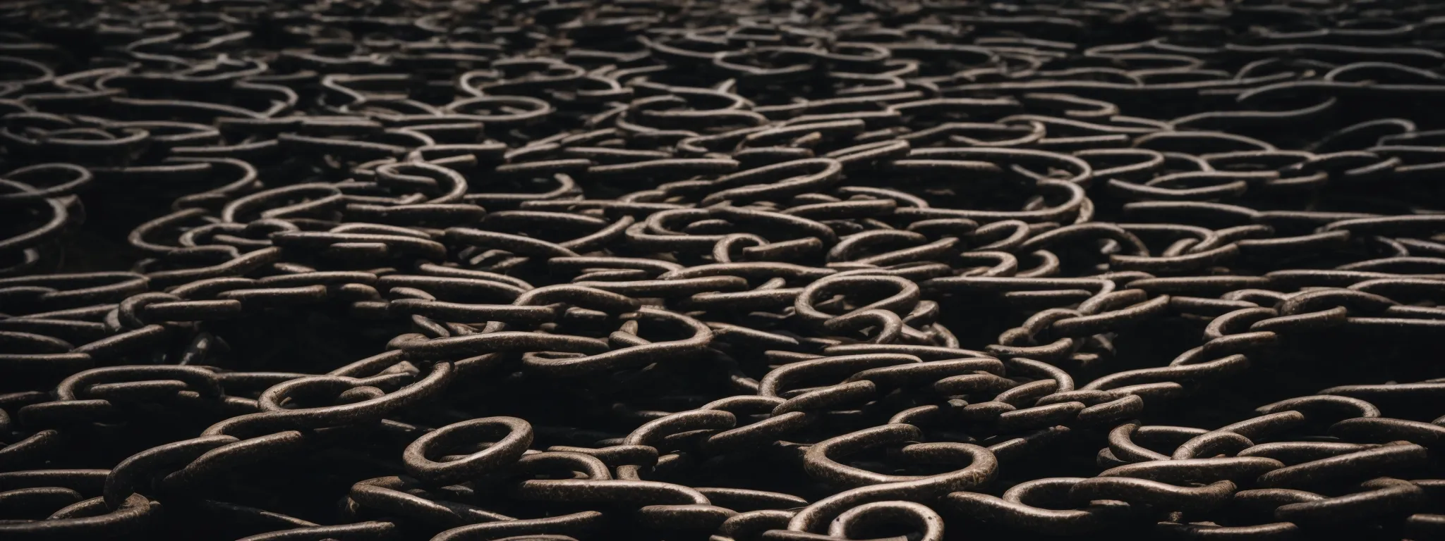 a maze of interconnected but broken chains signifying failed attempts at establishing connections.