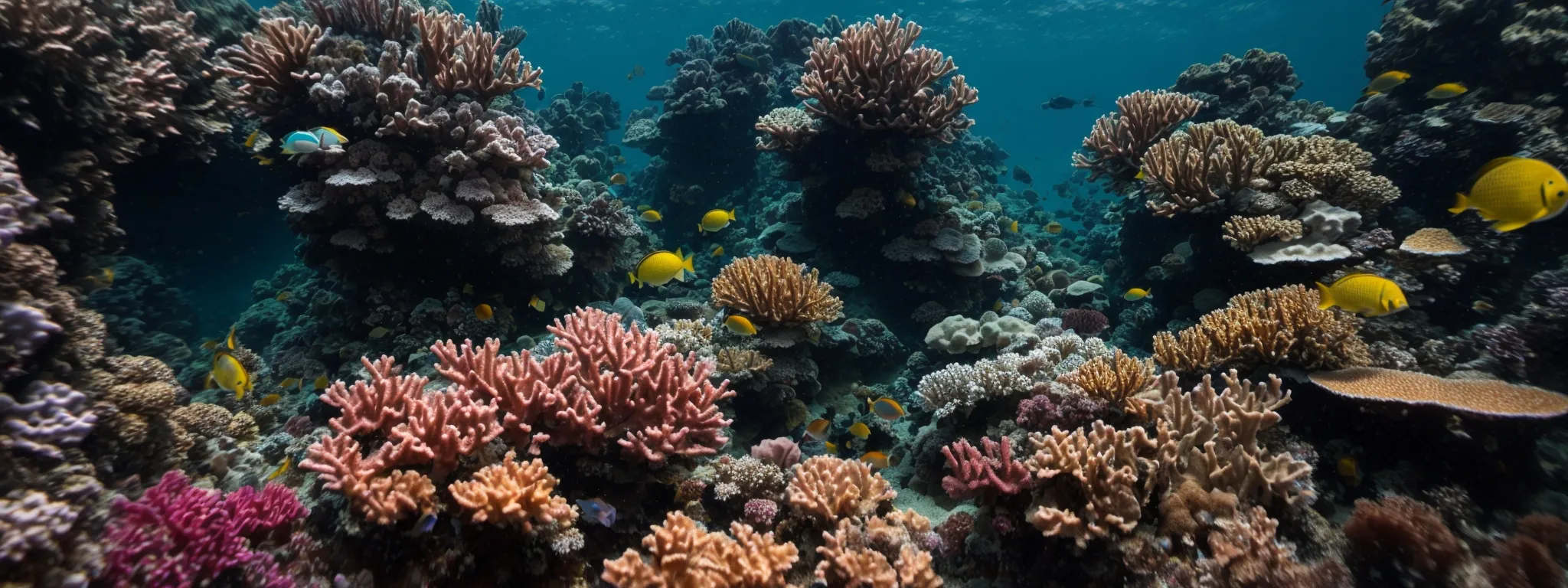 a diver exploring a vibrant coral reef symbolizes the depth and precision in searching for the right keywords.