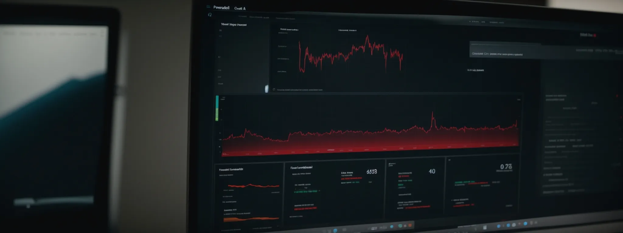 a computer screen displays a dashboard of a website performance analysis tool, highlighting load times and optimization recommendations.