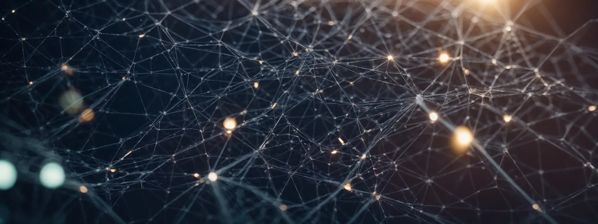 a web of interconnected nodes symbolizing a network, evoking the idea of link building strategies within the telecom industry.