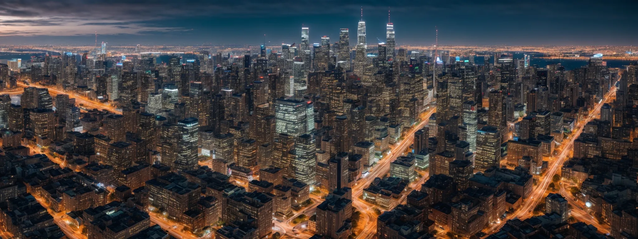 a panoramic view of a vibrant cityscape symbolizing the diverse landscape of seo strategies.