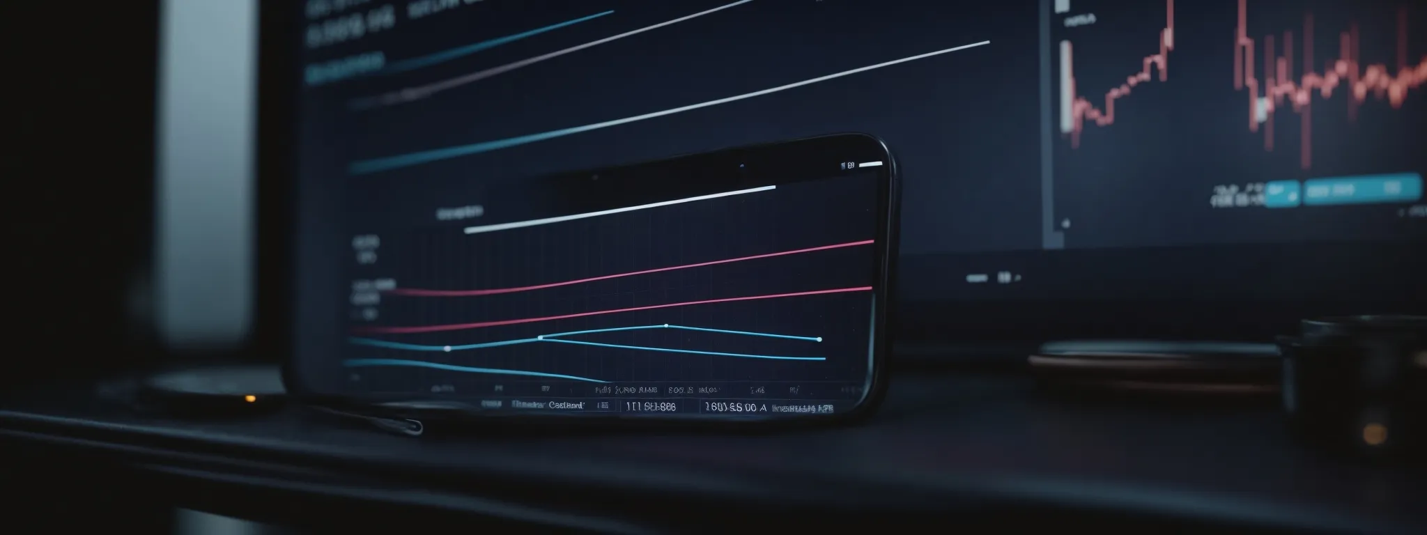 a smartphone displaying graphs on its screen, signifying the analysis of mobile seo performance.