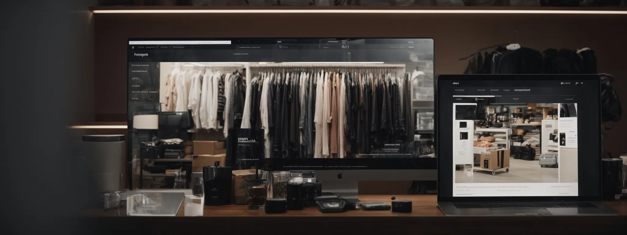 a computer screen displaying an organized and sleek online shopping cart interface with various products arranged neatly.