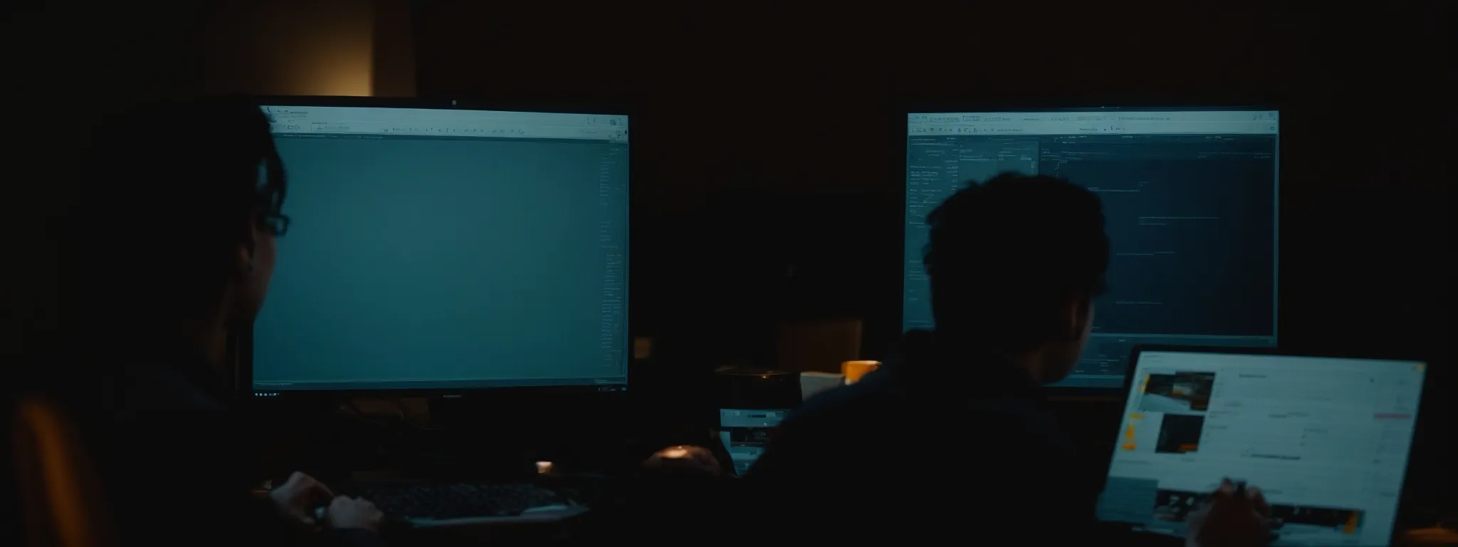 a focused individual sits before a computer, actively editing a document as they consult the flesch-kincaid readability score on their screen.