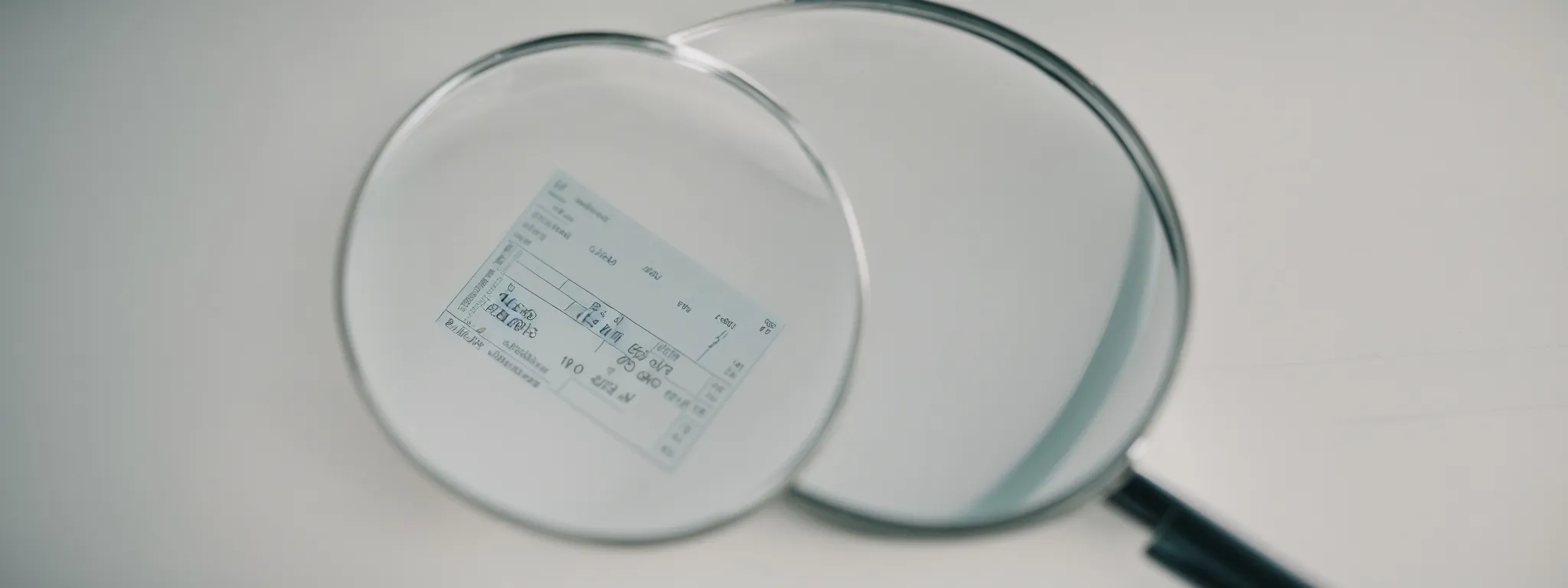 a magnifying glass hovering over a pie chart and a line graph representing analytics.