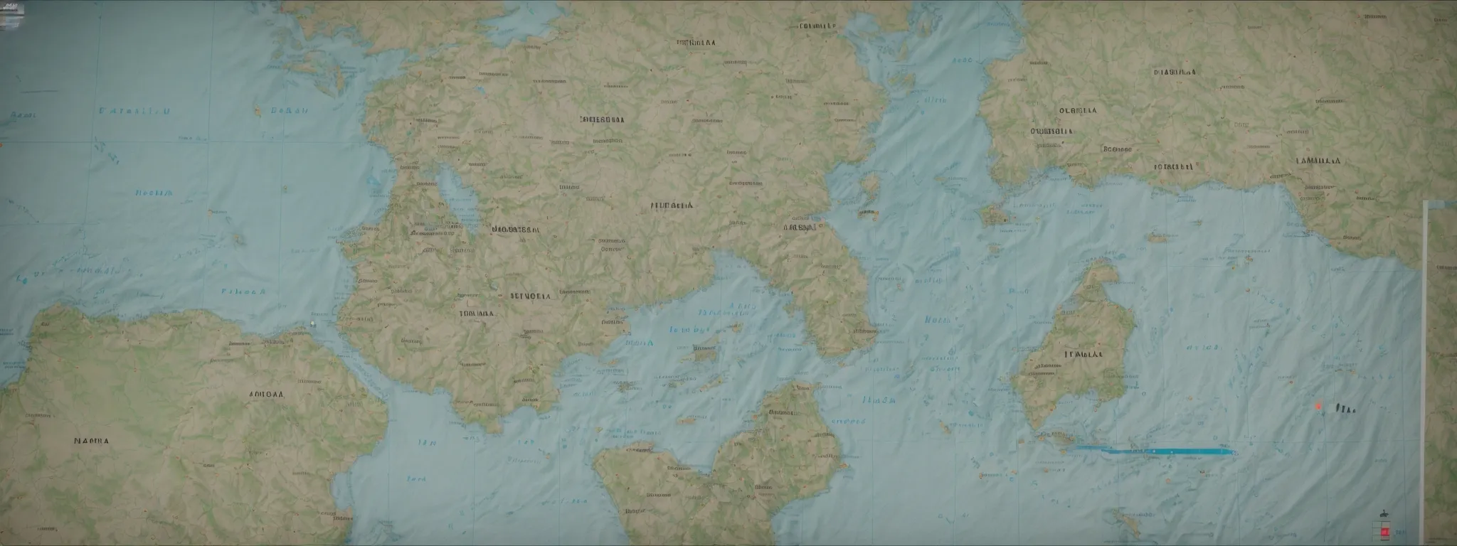 a computer screen displaying a map with various pin markers and a list of different country-specific domain extensions nearby.