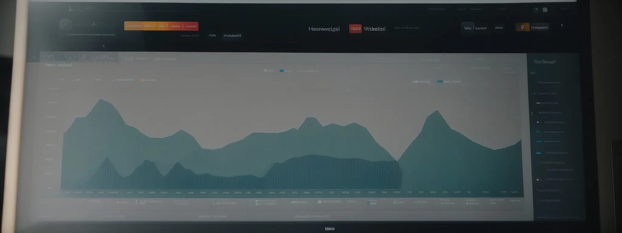 a computer screen displaying an analytics dashboard with graphs showing web traffic trends before and after the implementation of a paywall.