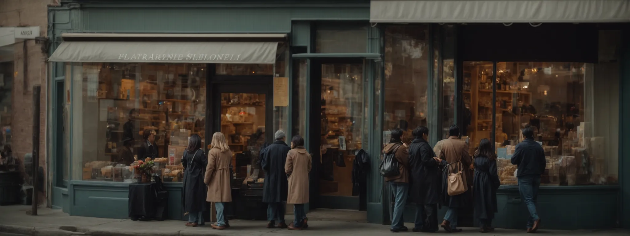 a bustling local business storefront welcoming a diverse clientele.