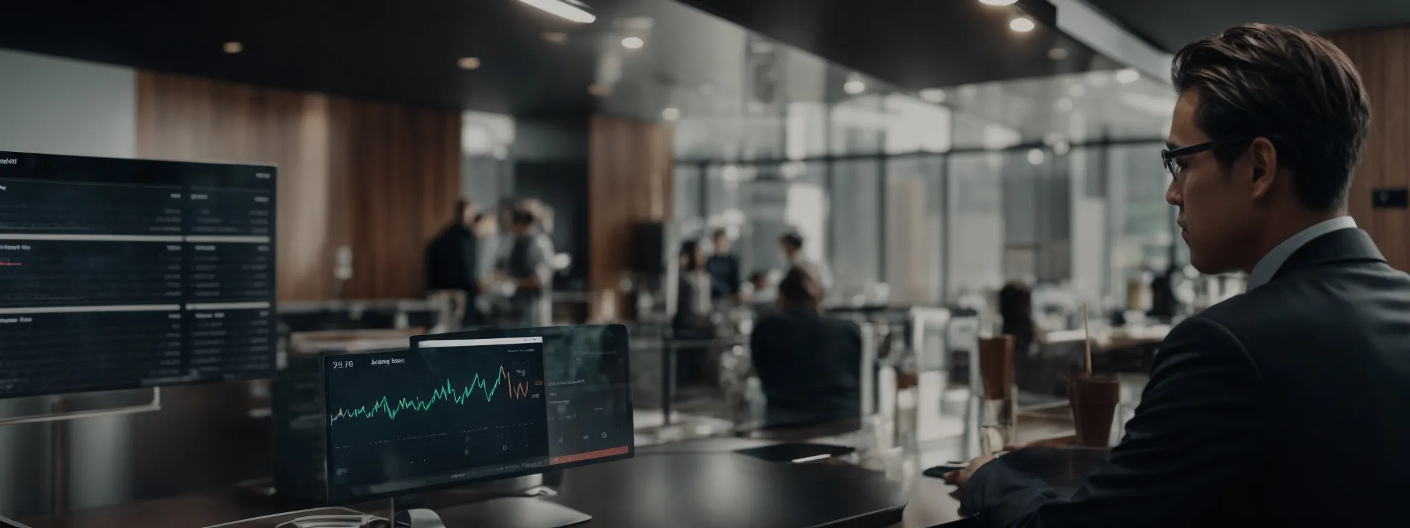 a marketer presenting a digital analytics dashboard that captures consumer behavior and preferences.