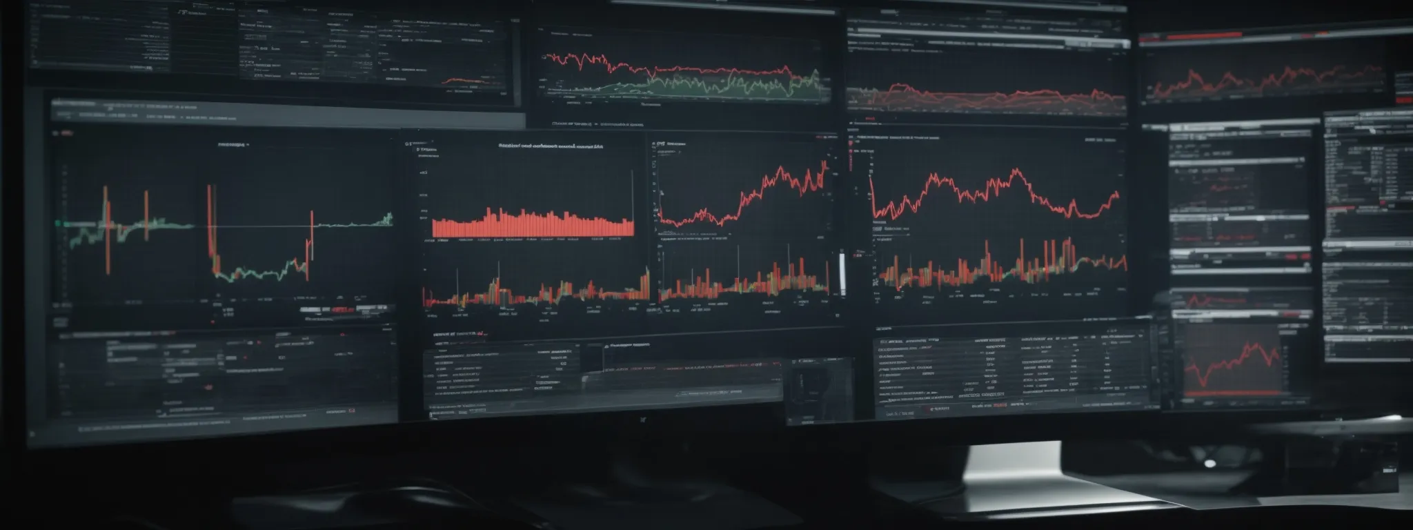 a computer screen displaying analytics graphs for website performance evaluation.