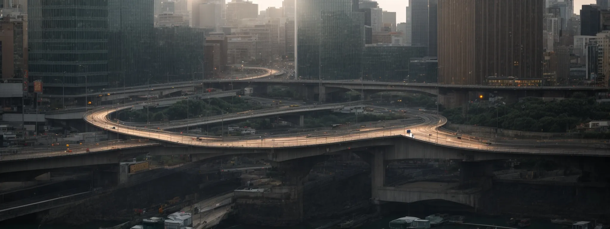 a close-up of a sturdy bridge linking two metropolises, symbolizing strong connections and pathways in a b2g context.