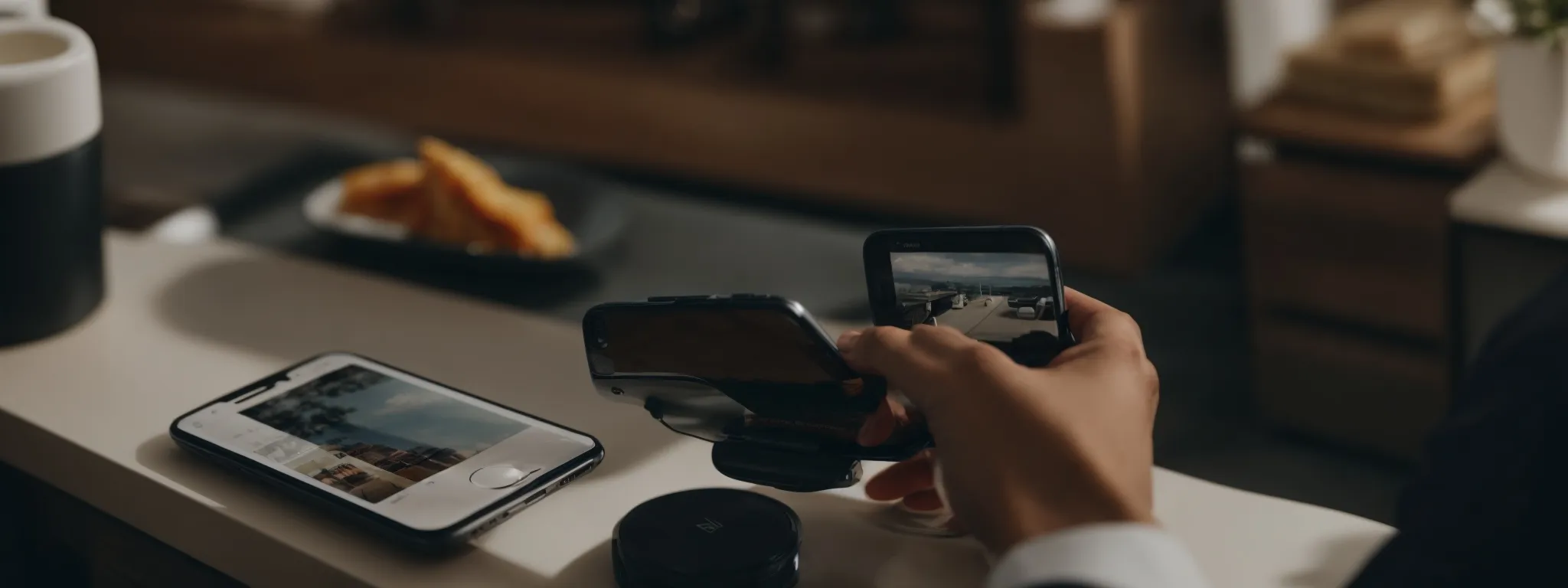a person using a smartphone to smoothly scroll through a visually appealing online store with quick-loading images and intuitive navigation.