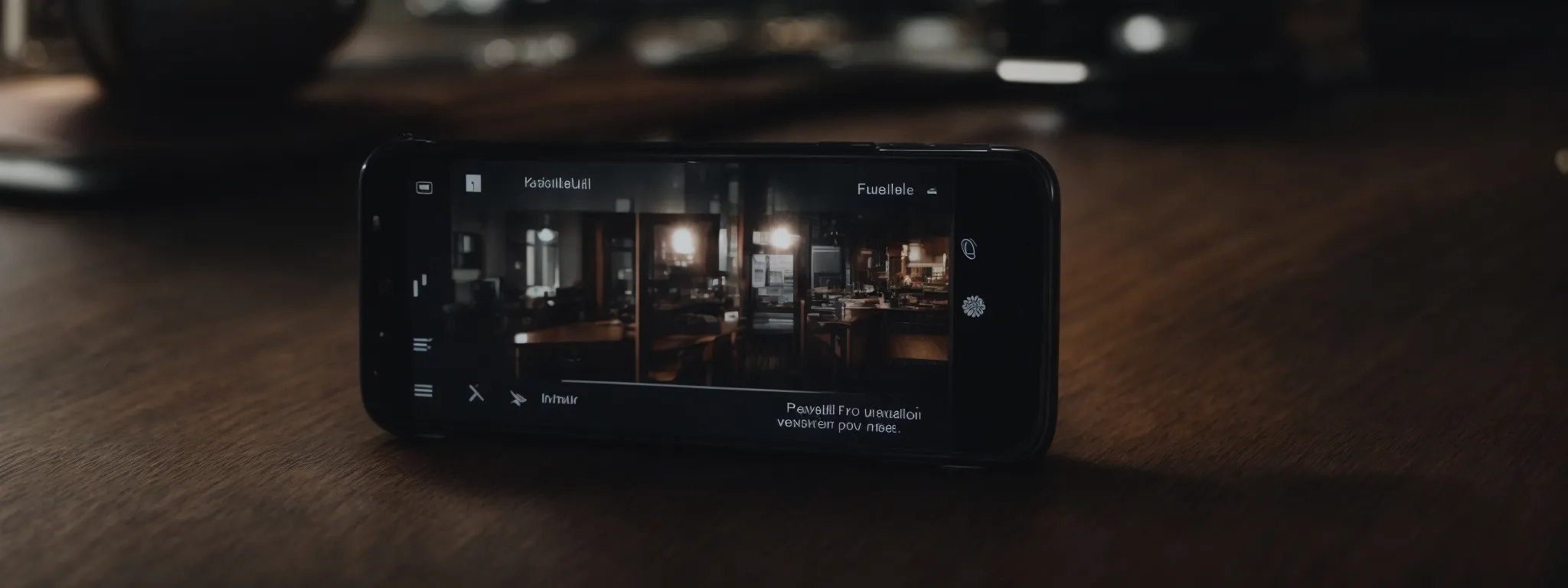 a smartphone displaying a visually stunning website with intuitive navigation icons.