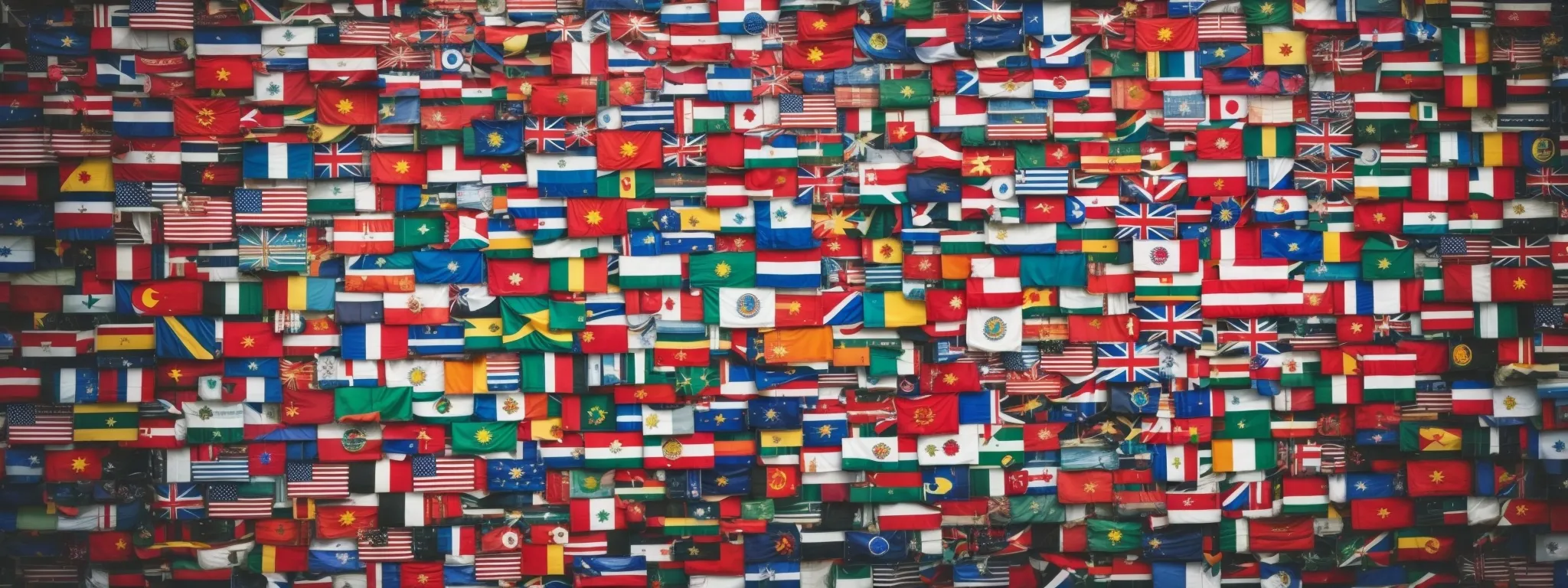a world map pinpointed with diverse flags, illustrating the global reach through effective internationalization strategies.