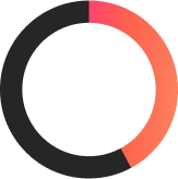 A black ring with a red-orange segment on the upper right curves around a white square, which contains a small black square in the center—evoking the precision and structure of Enterprise SEO Software.